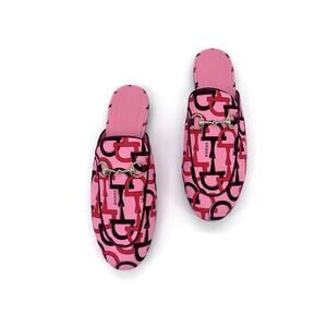 NIB Gucci Princetown Mules EU 39 US 9 Horsebit Print Pink Multi $990